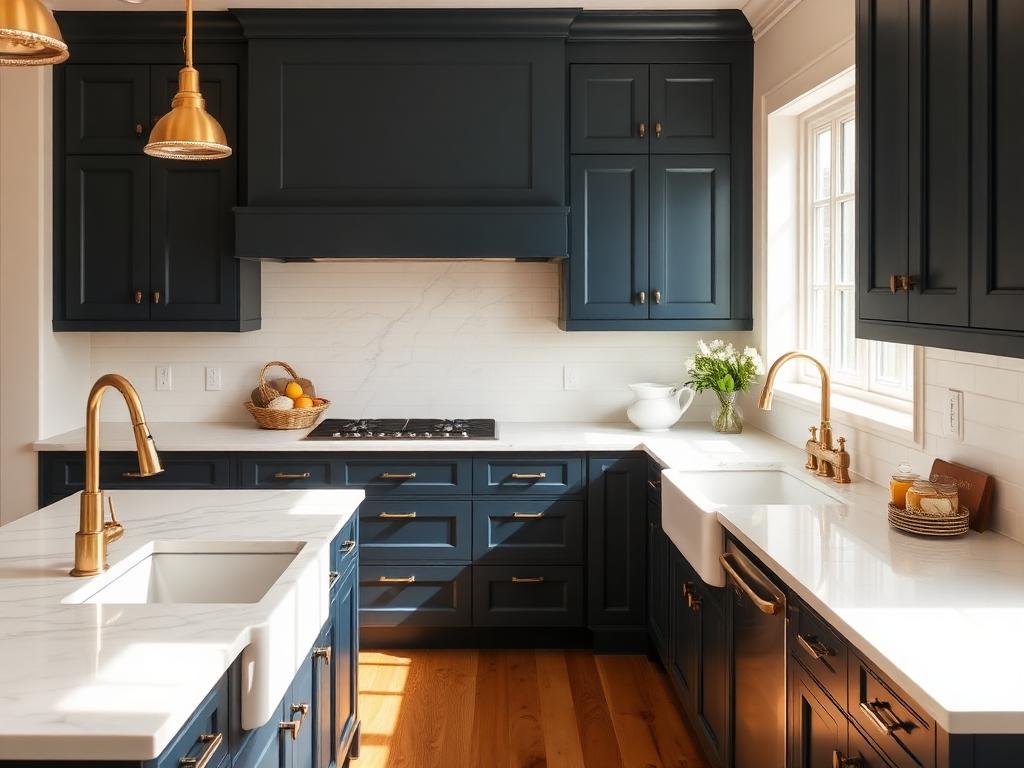 Custom kitchen remodel with cabinetry, stone counters, and tile backsplash